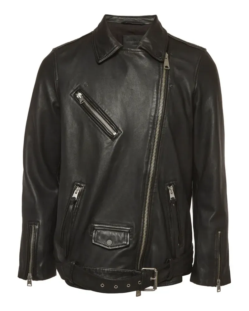 AllSaints Billie belted leather jacket - Schwarz Schwarz