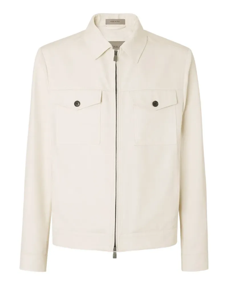 Corneliani zip-up pocket-detail jacket - Nude Nude