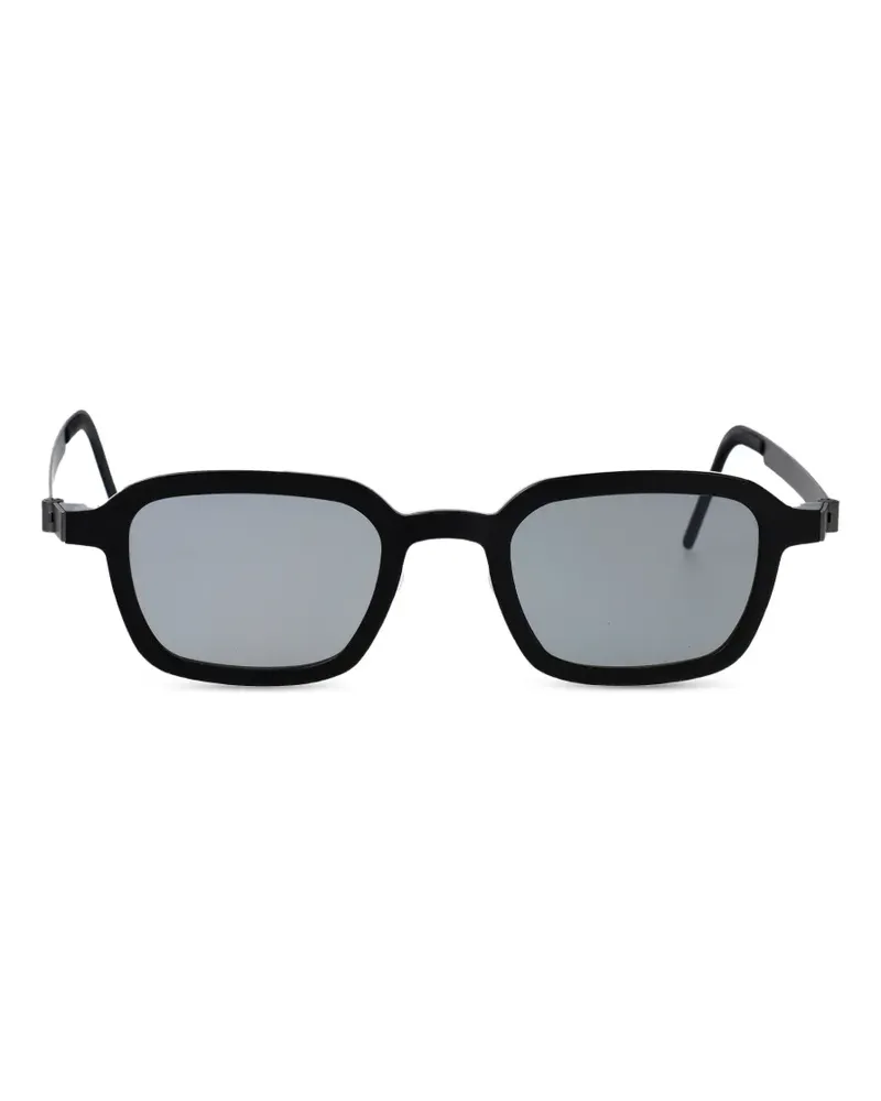 Lindberg Sonnenbrille mit eckigem Gestell - Schwarz Schwarz