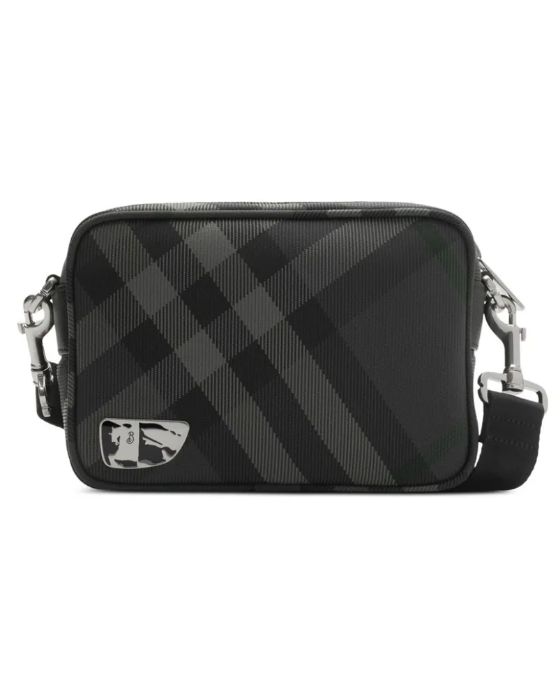 Burberry Grid Schultertasche - Grau Grau