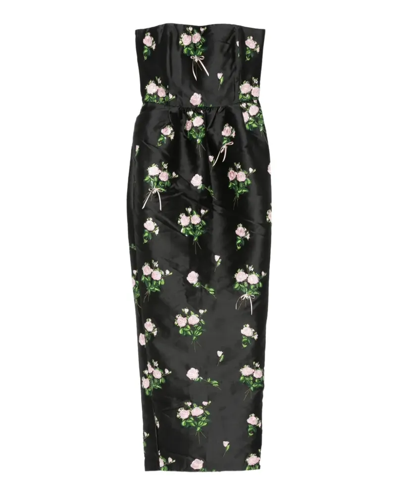 BERNADETTE Lena embroidered maxi dress - Schwarz Schwarz