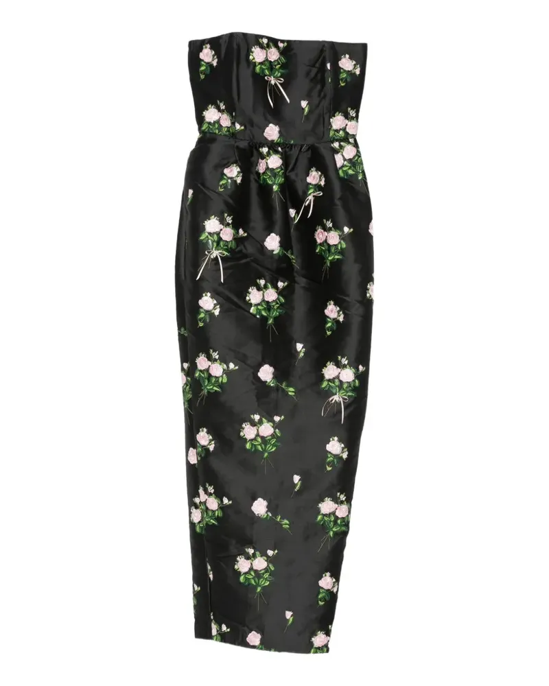 BERNADETTE Lena embroidered maxi dress - Schwarz Schwarz