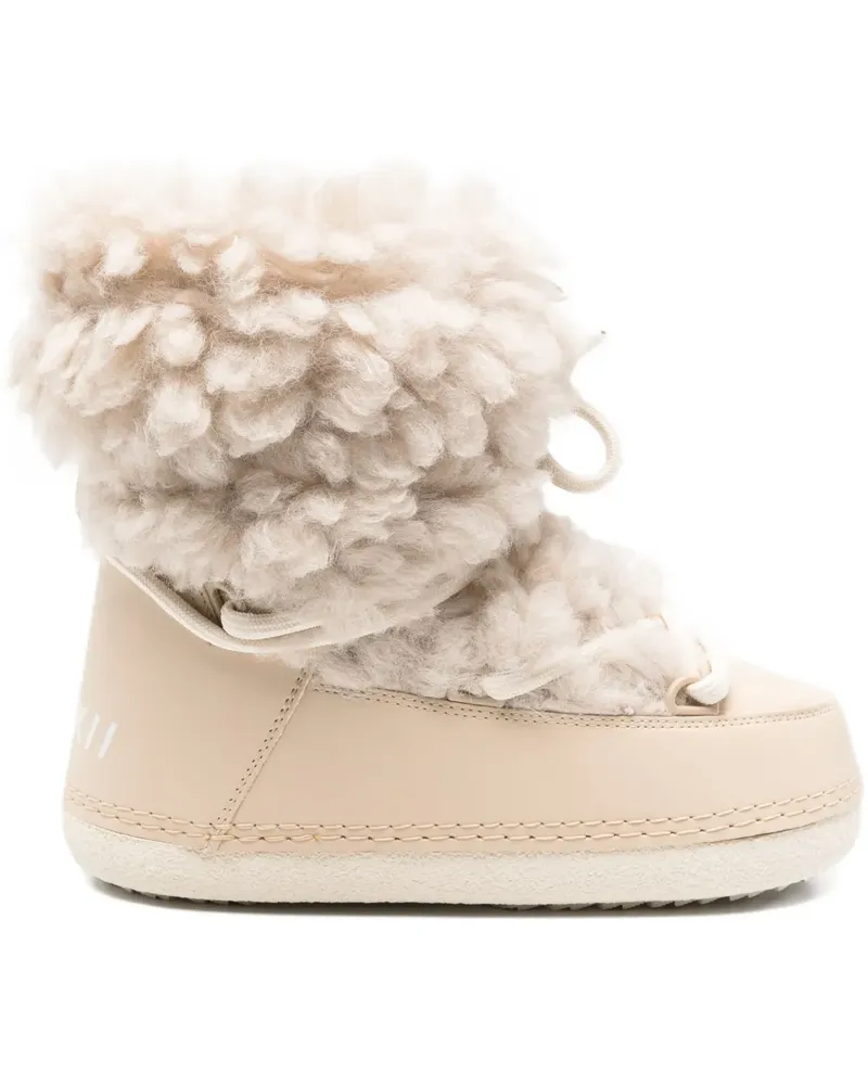 INUIKII Mountain Teddy lace-up boots - Nude Nude