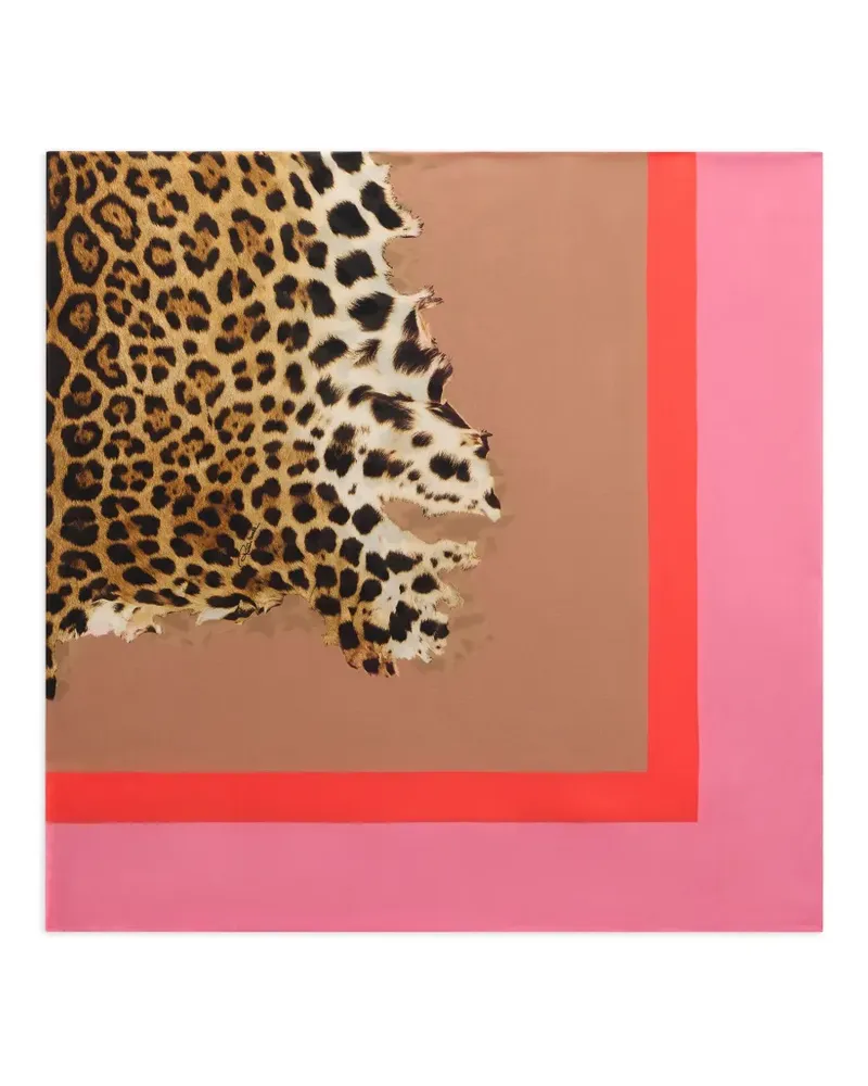 Roberto Cavalli Schal mit Leoparden-Print - Rosa Rosa
