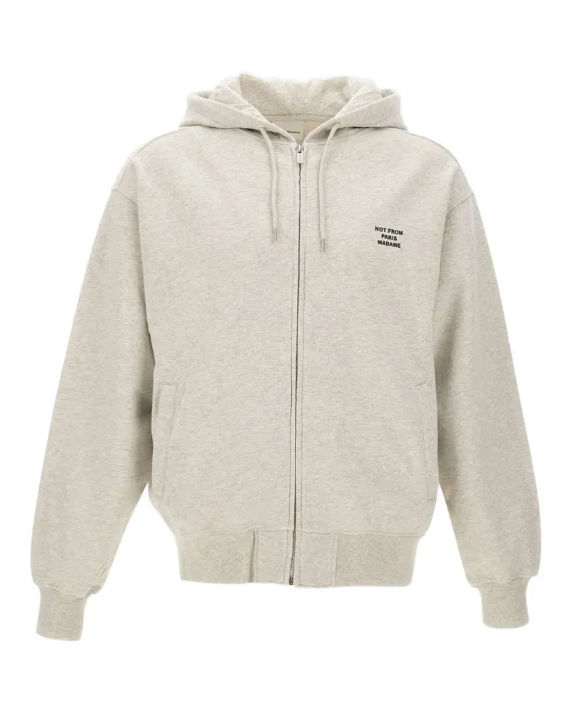 Drôle de Monsieur logo-print zip-up hoodie - Grau Grau