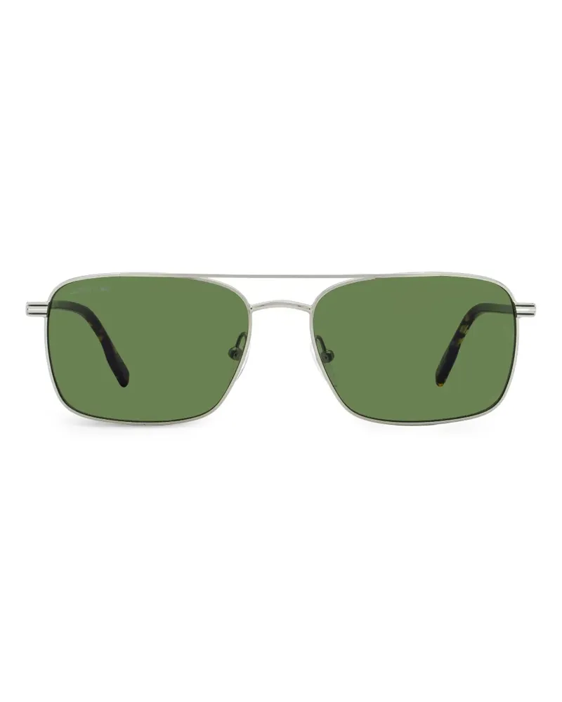 Lacoste Eckige Sonnenbrille mit Doppelsteg - Silber Silber
