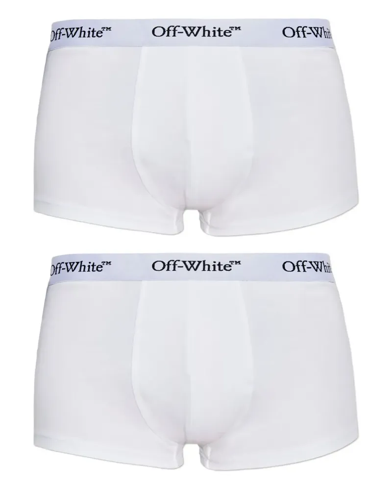 OFF-WHITE 2er-Pack Boxershorts mit Logo-Bund - Weiß Weiß