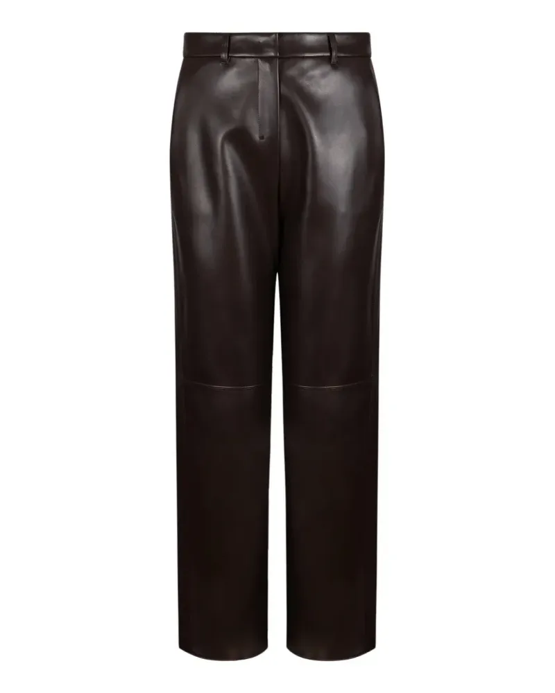 Max Mara Max Mara Beschichtete Straight-Leg-Hose - Braun Braun