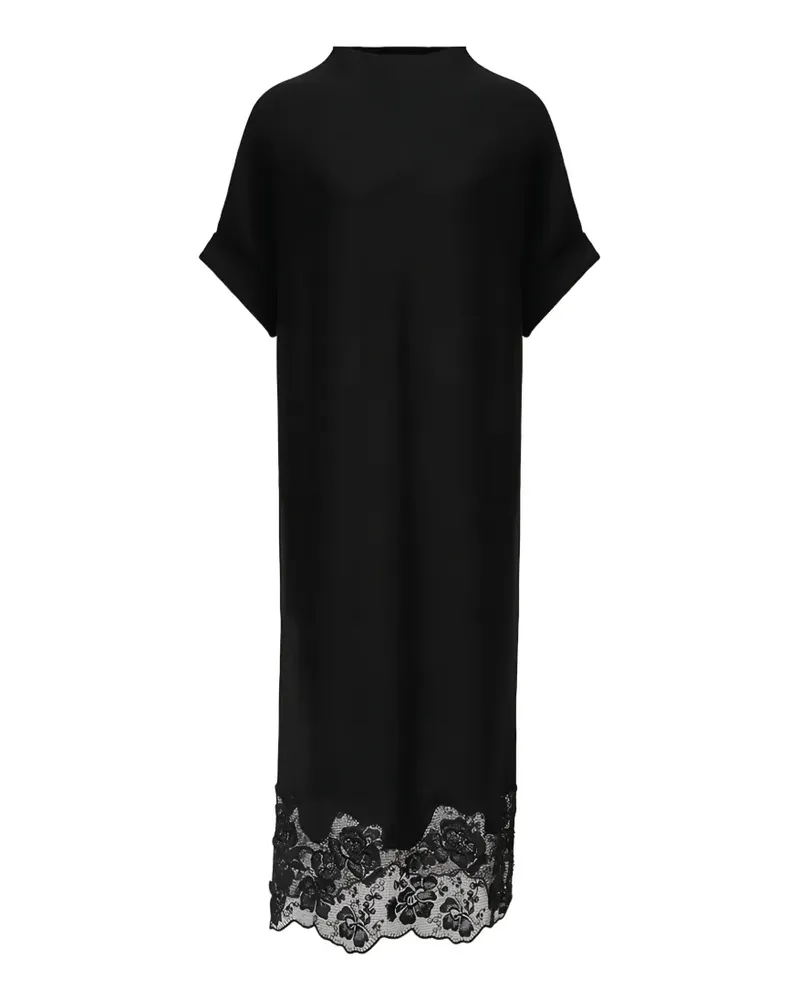 Fabiana Filippi lace-trim knitted midi dress - Schwarz Schwarz