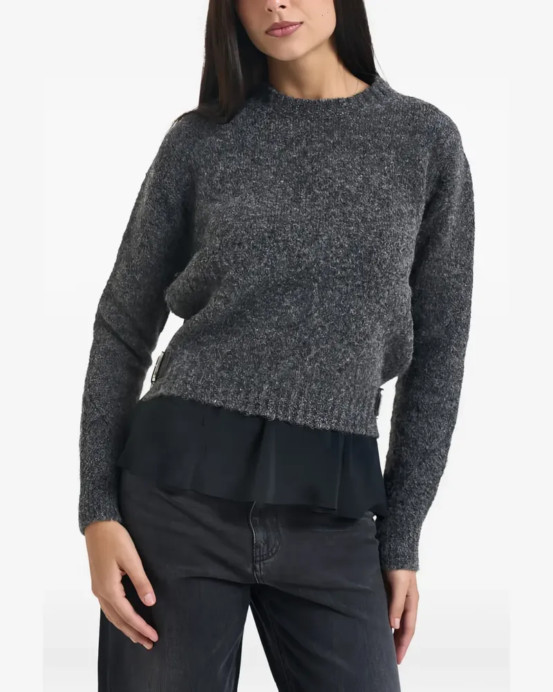 Semicouture Pullover im Layering-Look - Grau Grau