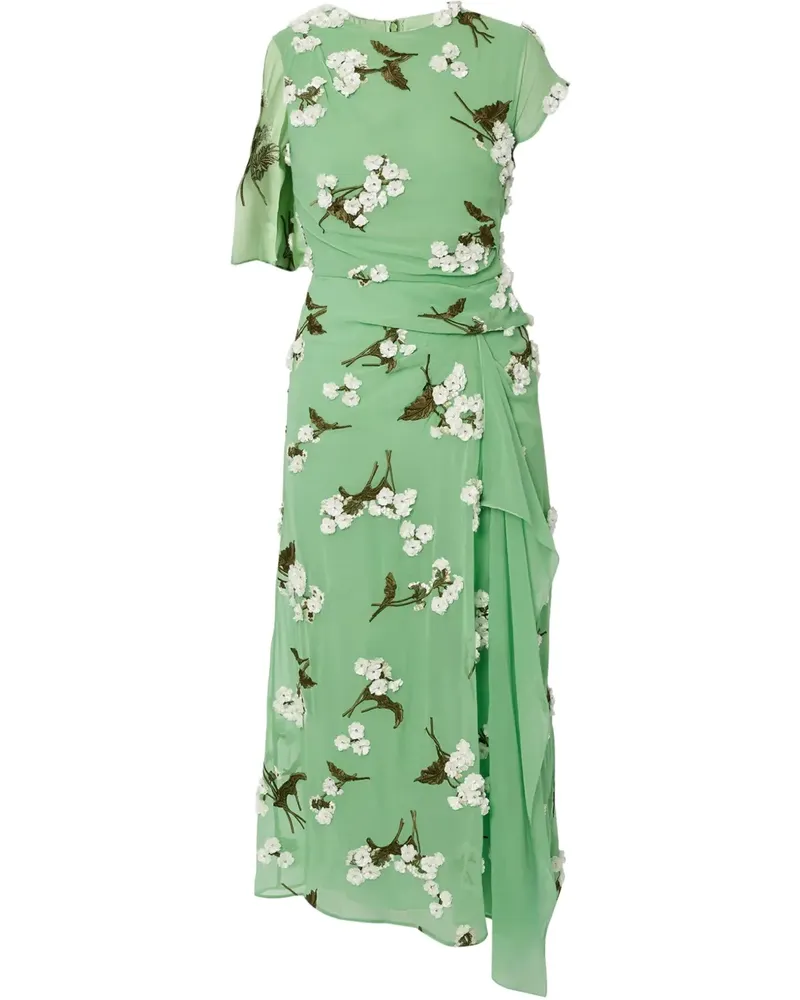 Erdem Verziertes Chiffon-Midikleid - Grün Grün