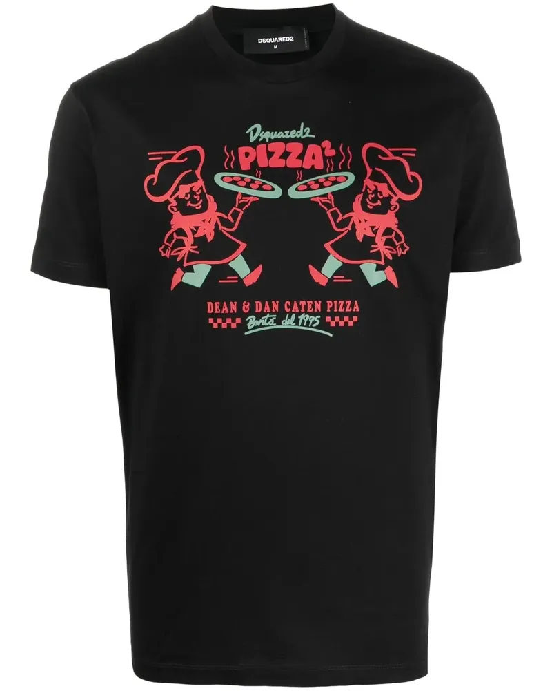 Dsquared2 T-Shirt mit grafischem Print - Schwarz Schwarz