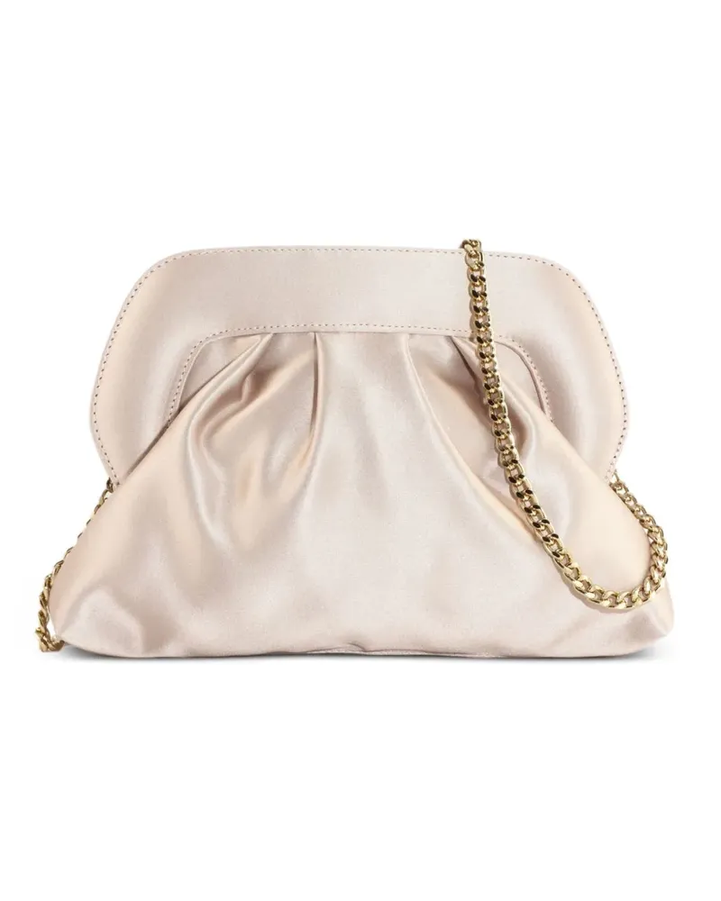 FESTA Milano Geraffte Clutch mit Kettenriemen - Nude Nude