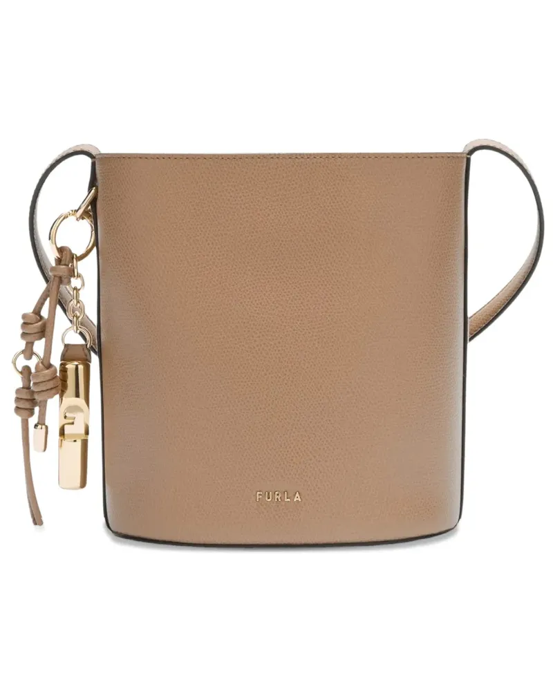 Furla Roxie Beuteltasche mit Anhänger - Braun Braun