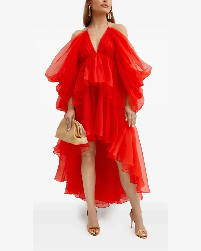 Zimmermann ruffled midi dress - Rot Rot