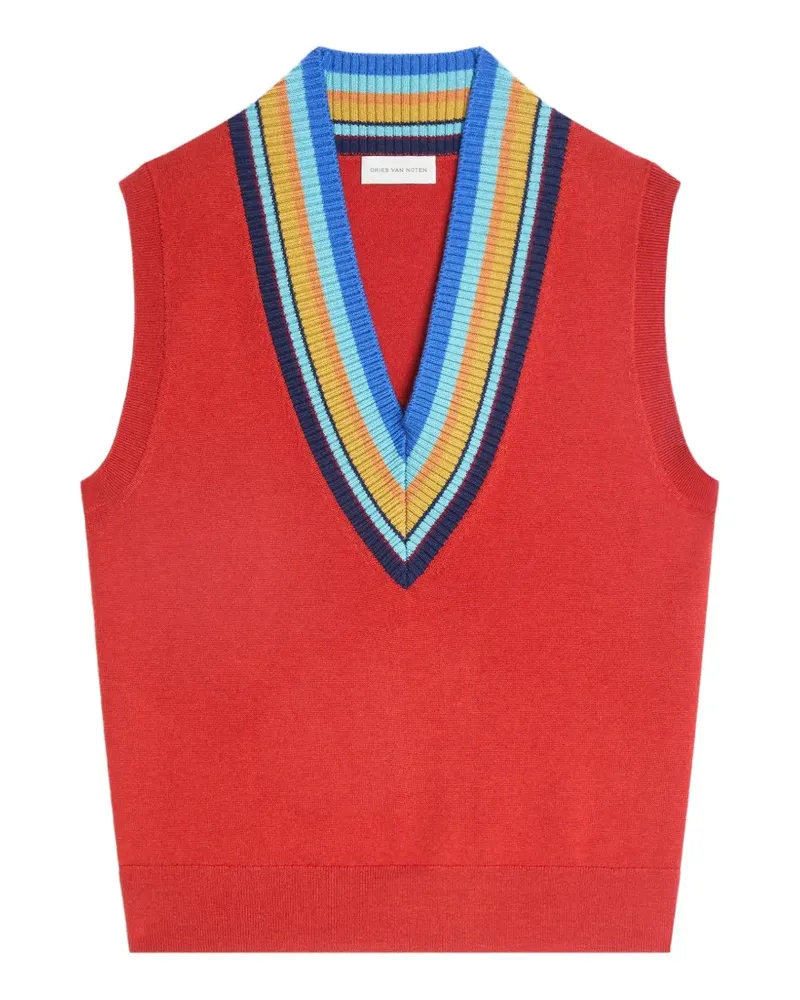 Dries van Noten Oberteil mit V-Ausschnitt - Rot Rot