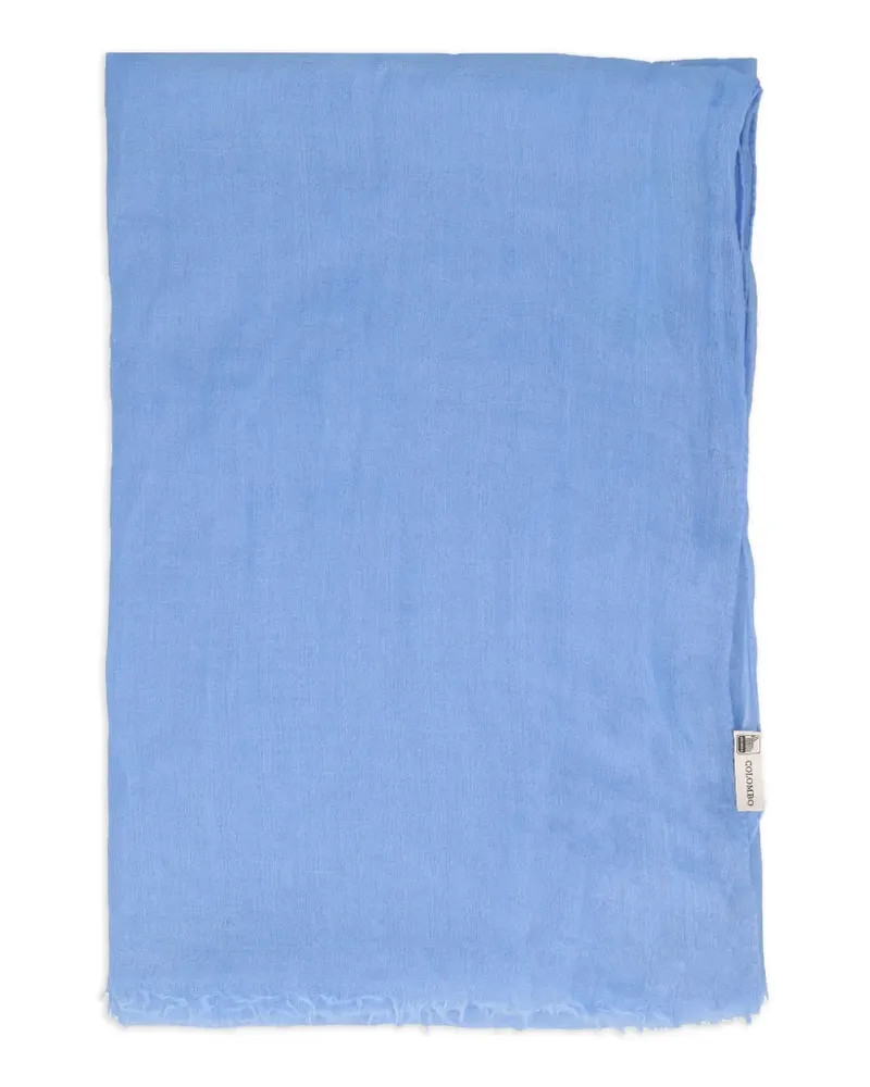 Colombo fringed-edge scarf - Blau Blau