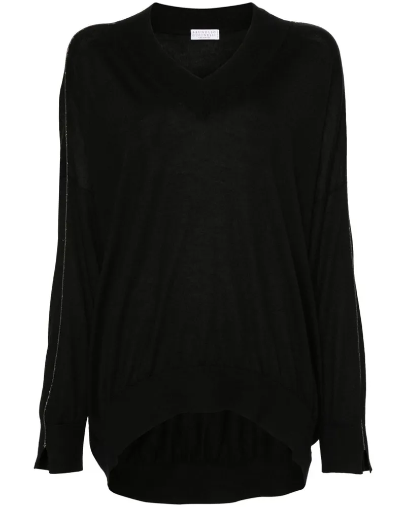 Brunello Cucinelli Monili Pullover mit Kettendetail - Schwarz Schwarz