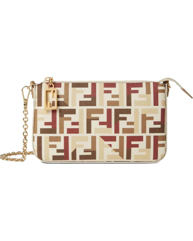 Fendi Mini Baguette Pouch Clutch - Nude Nude