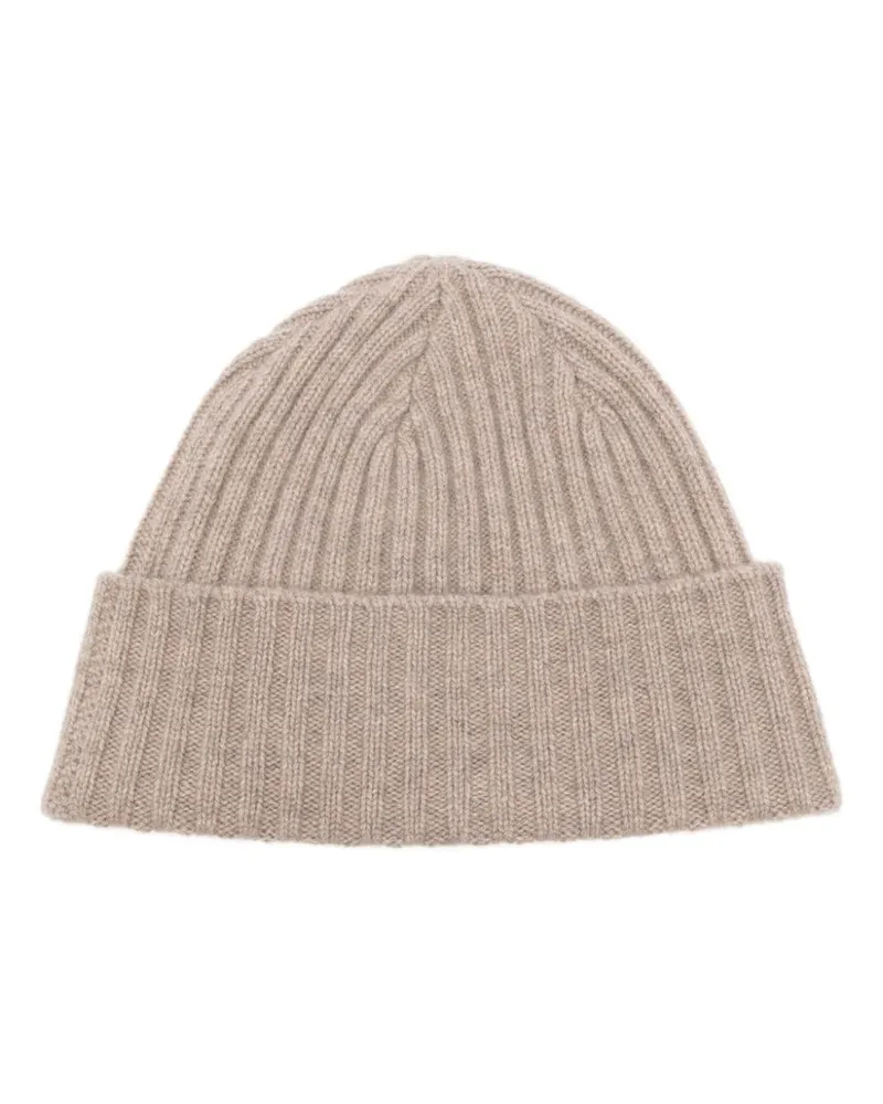N.Peal Grob gerippte Beanie - Nude Nude