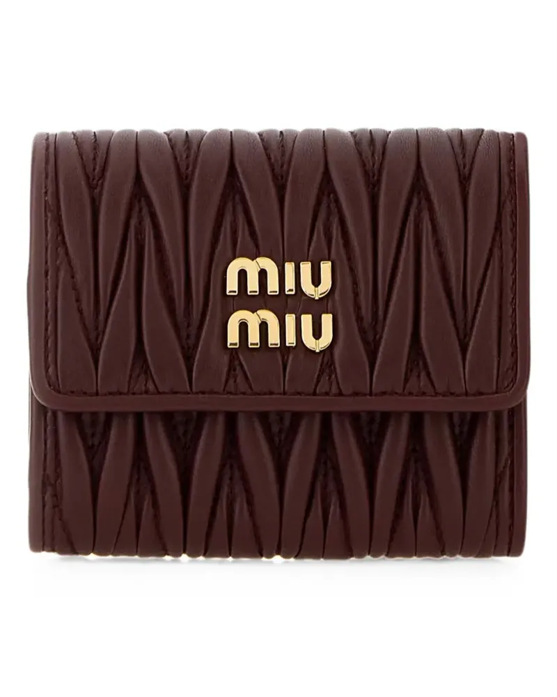 Miu Miu Matelassé leather wallet - Braun Braun