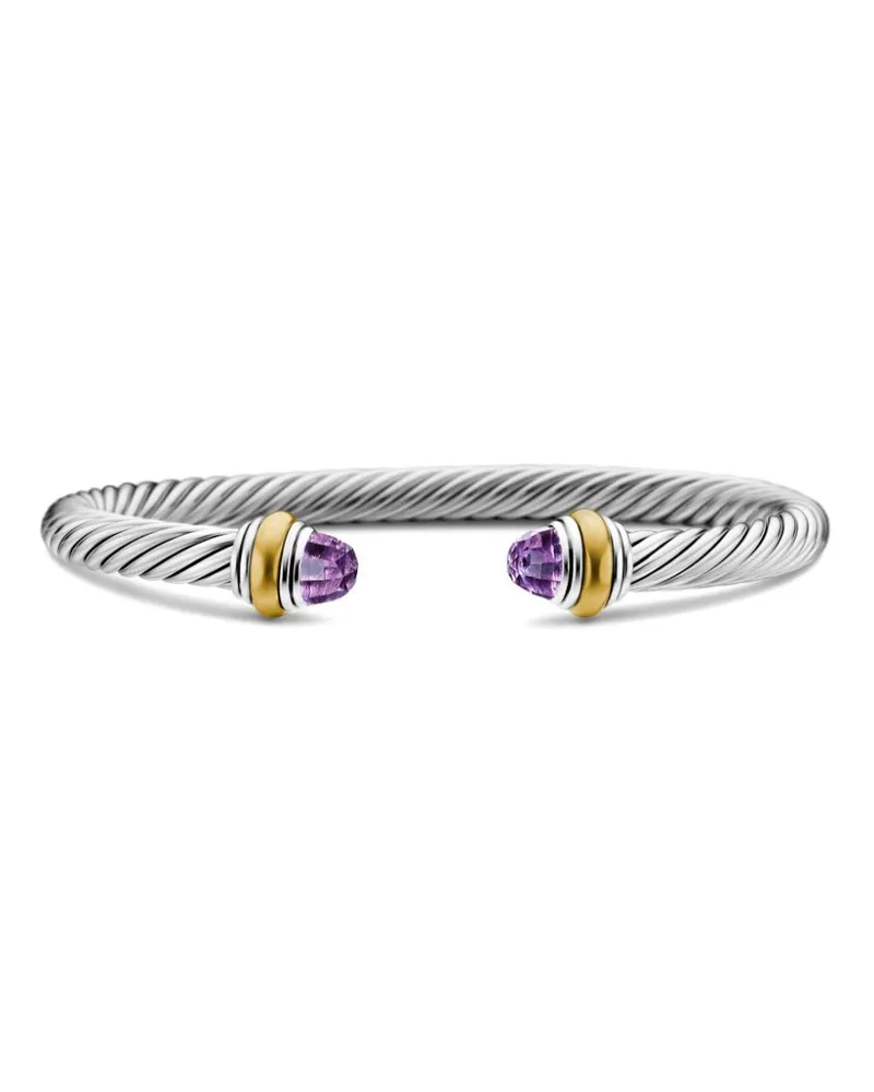 David Yurman 14kt Classic Cable Gelbgold- und Sterlingsilberarmband 5mm Silber