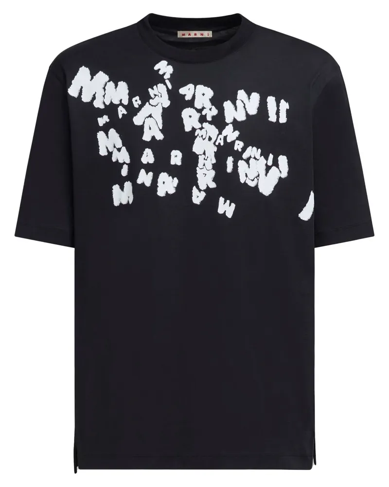 Marni T-Shirt mit Logo-Print - MCN99 BLACK Mcn99