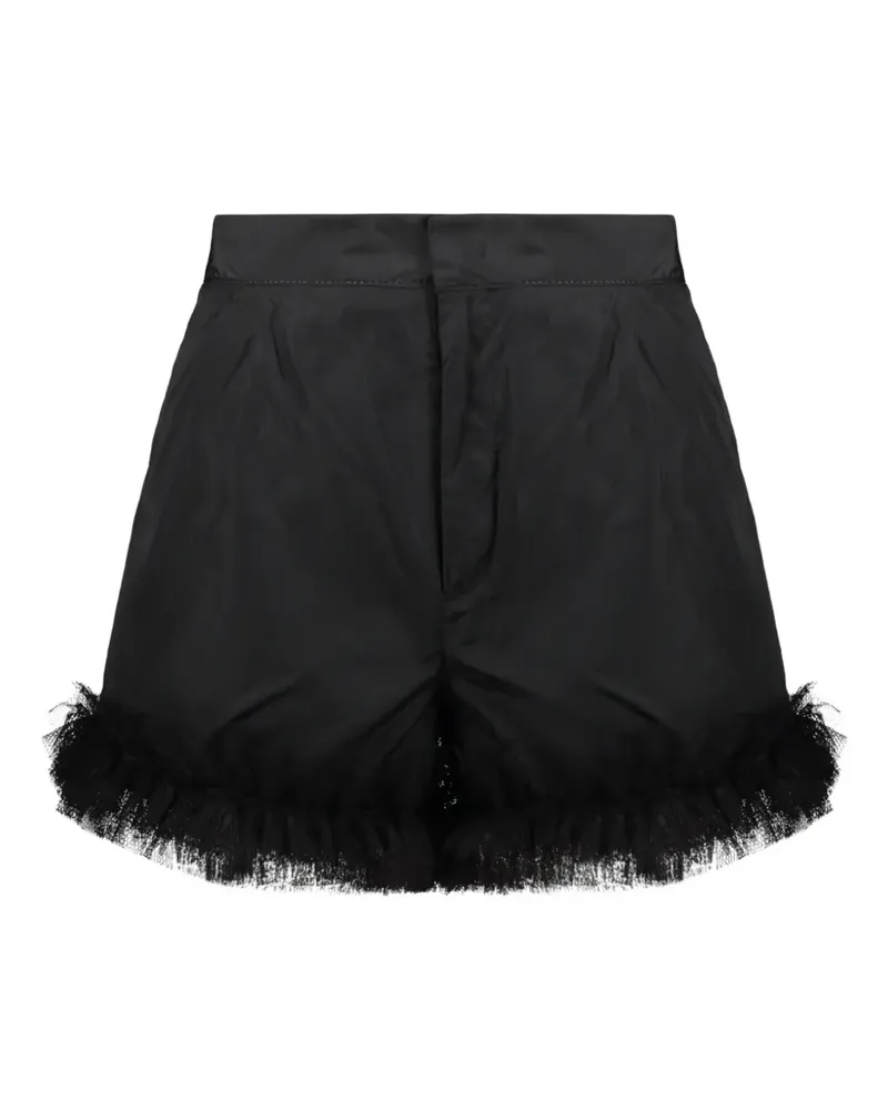 RED Valentino tulle-trim ruffled shorts - Schwarz Schwarz