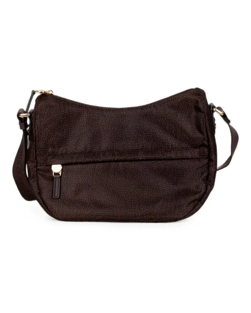 Borbonese OP-print zip-pocket crossbody bag - Braun Braun