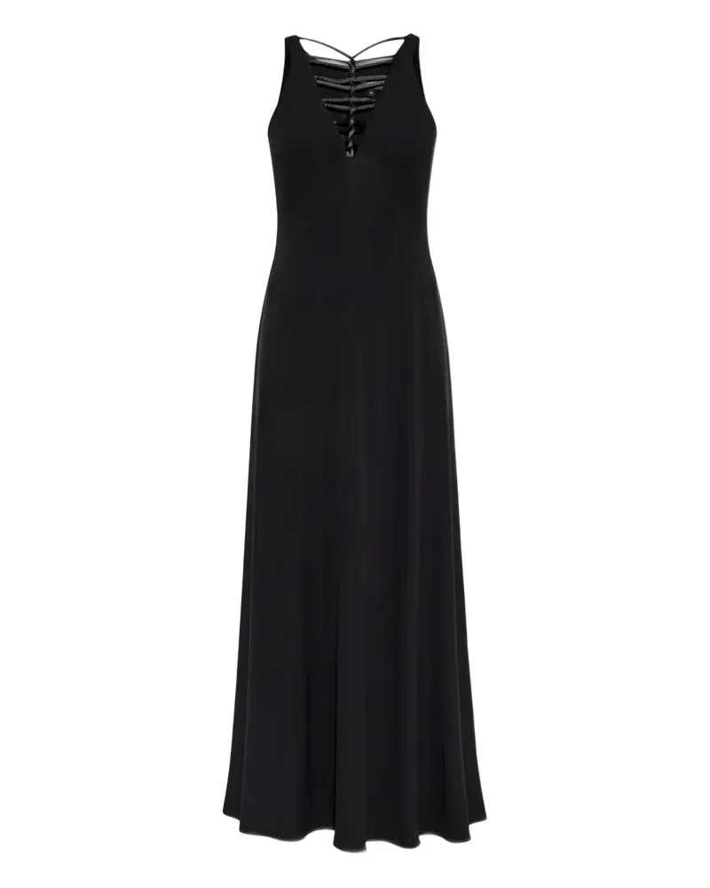 Emporio Armani Kleid mit V-Ausschnitt - Schwarz Schwarz