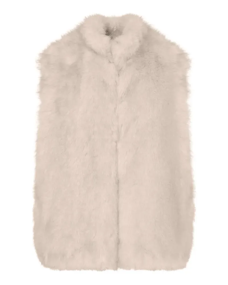 Liu Jo faux-fur vest with belt - Nude Nude