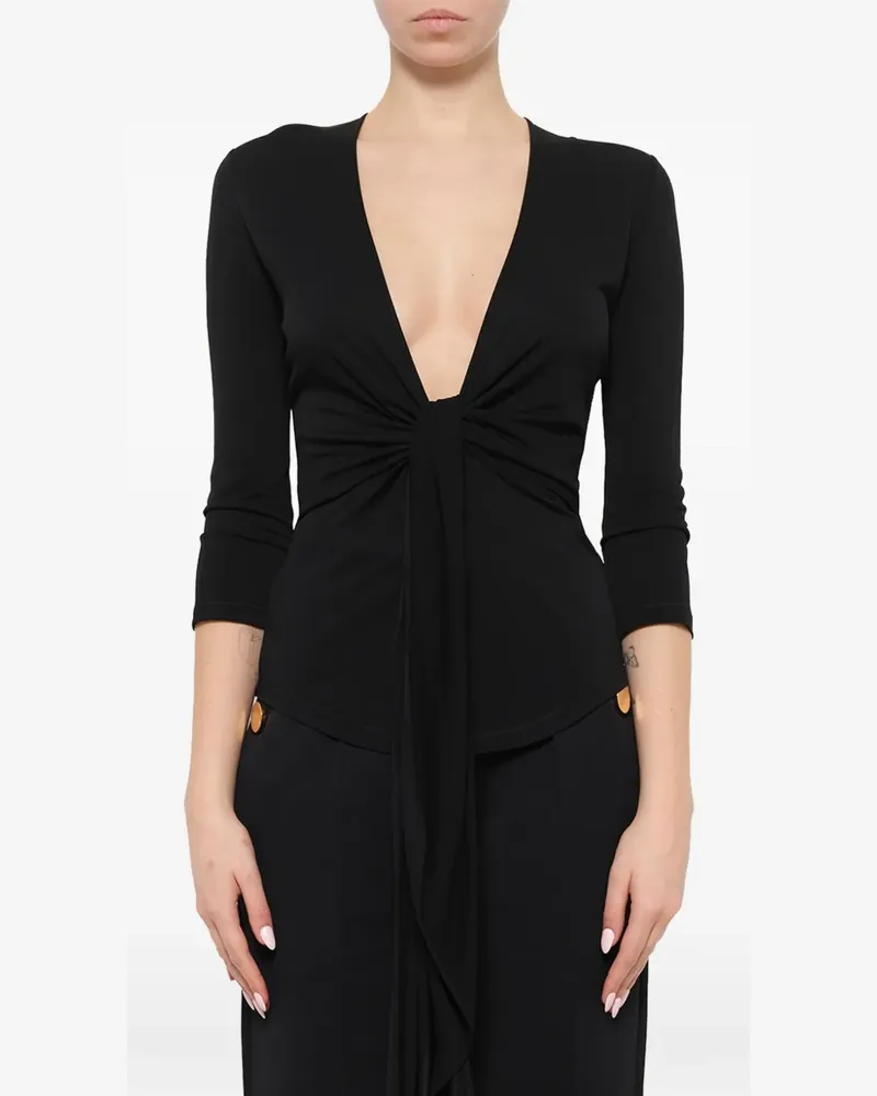 Givenchy Bluse mit Knotenverschluss - Schwarz Schwarz