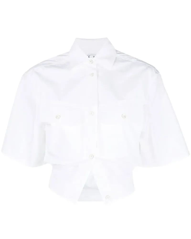 OFF-WHITE Tailliertes Toybox Cropped-Hemd - Weiß Weiß