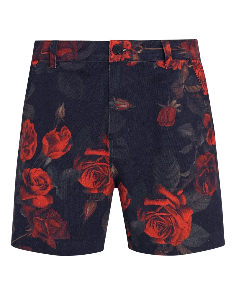 Osklen Shorts mit Blumen-Print - Schwarz Schwarz