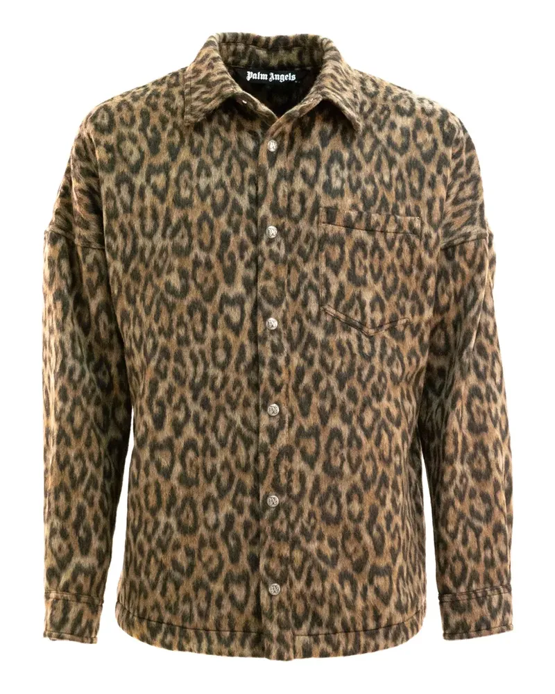 Palm Angels Jacke mit Leoparden-Print - Braun Braun