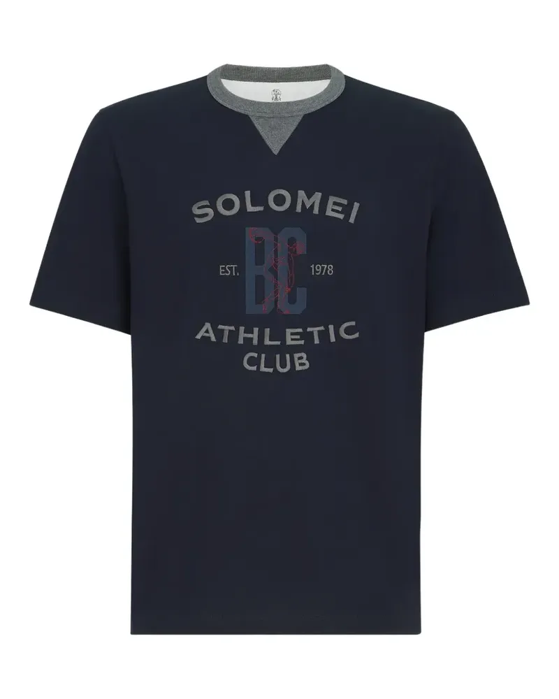 Brunello Cucinelli T-Shirt mit Print - Blau Blau