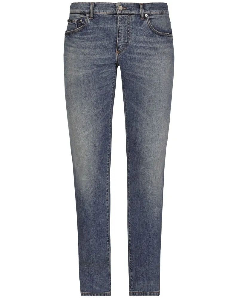 Dolce & Gabbana Halbhohe Skinny-Jeans - Blau Blau
