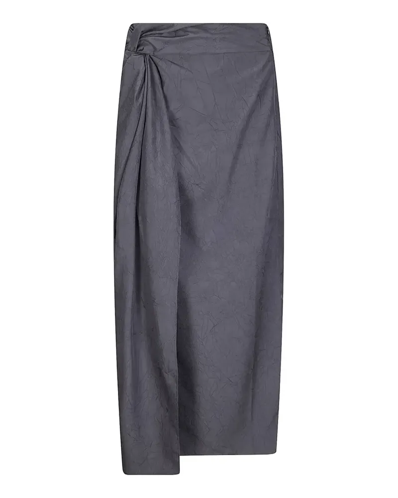 Róhe crinkled-texture midi skirt - Grau Grau