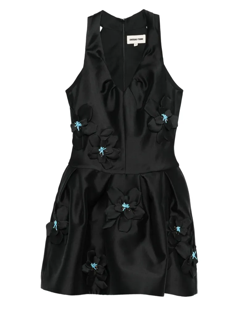 SHUSHU/TONG Minikleid mit V-Ausschnitt - Schwarz Schwarz