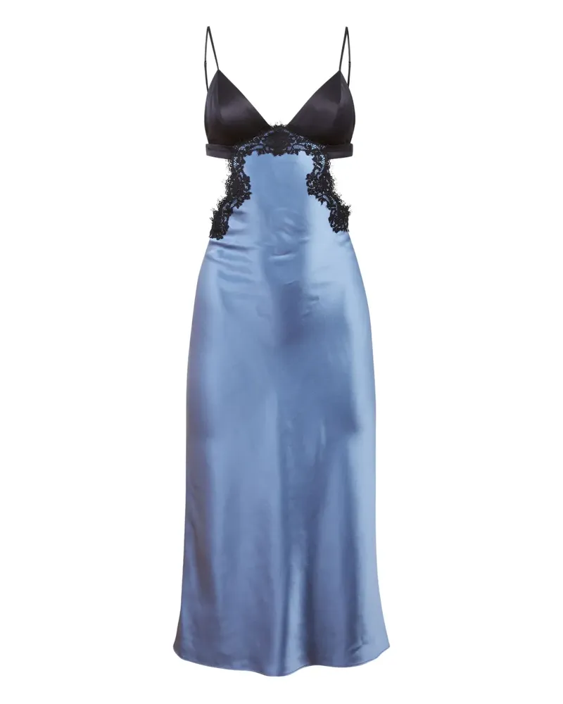Fleur Du Mal Kleid mit Spitzenborten - Blau Blau