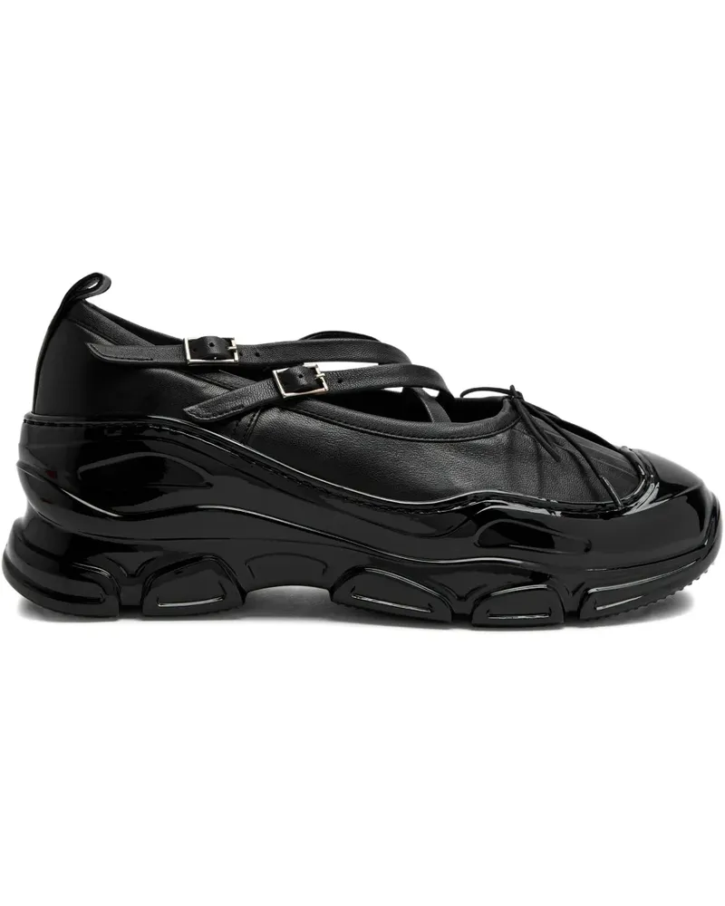 Simone Rocha buckled leather sneakers - Schwarz Schwarz