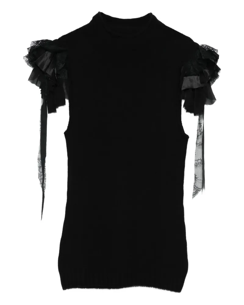 Alberta Ferretti Oberteil mit Rüschen - Schwarz Schwarz