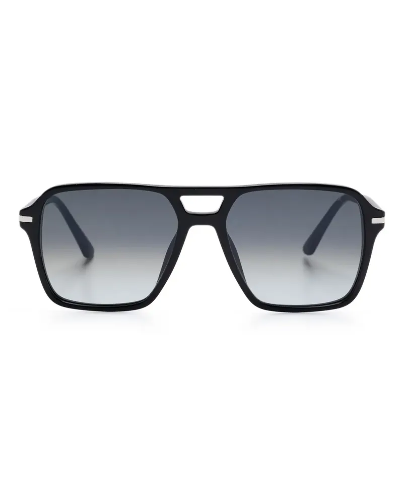 Prada Sonnenbrille mit eckigem Gestell - Schwarz Schwarz