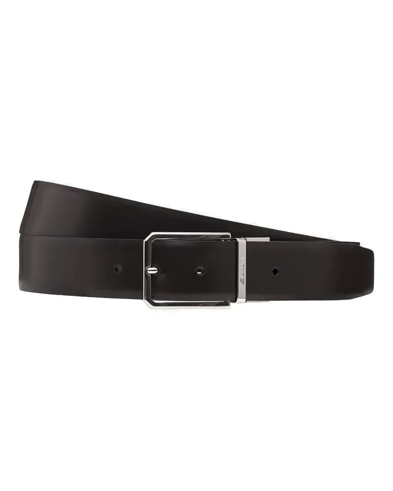Santoni buckle-fastening leather belt - Schwarz Schwarz