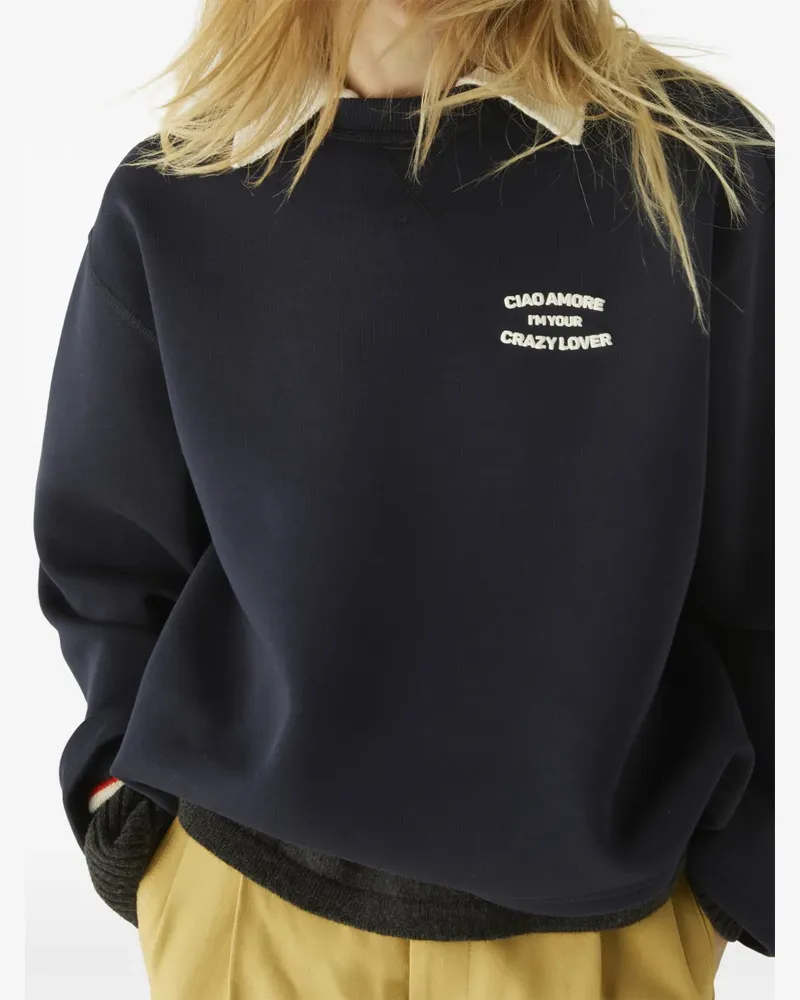 Giada Benincasa I Your Crazy Lover Sweatshirt mit rundem Ausschnitt - Blau Blau