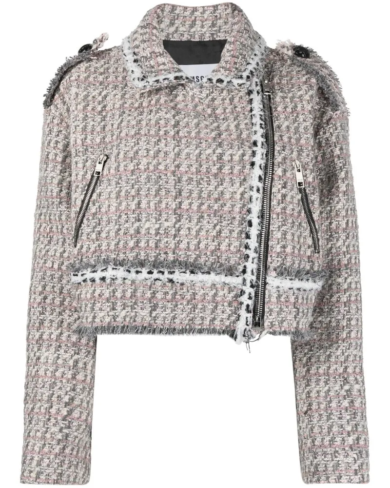 MSGM Cropped-Bikerjacke - Rosa Rosa