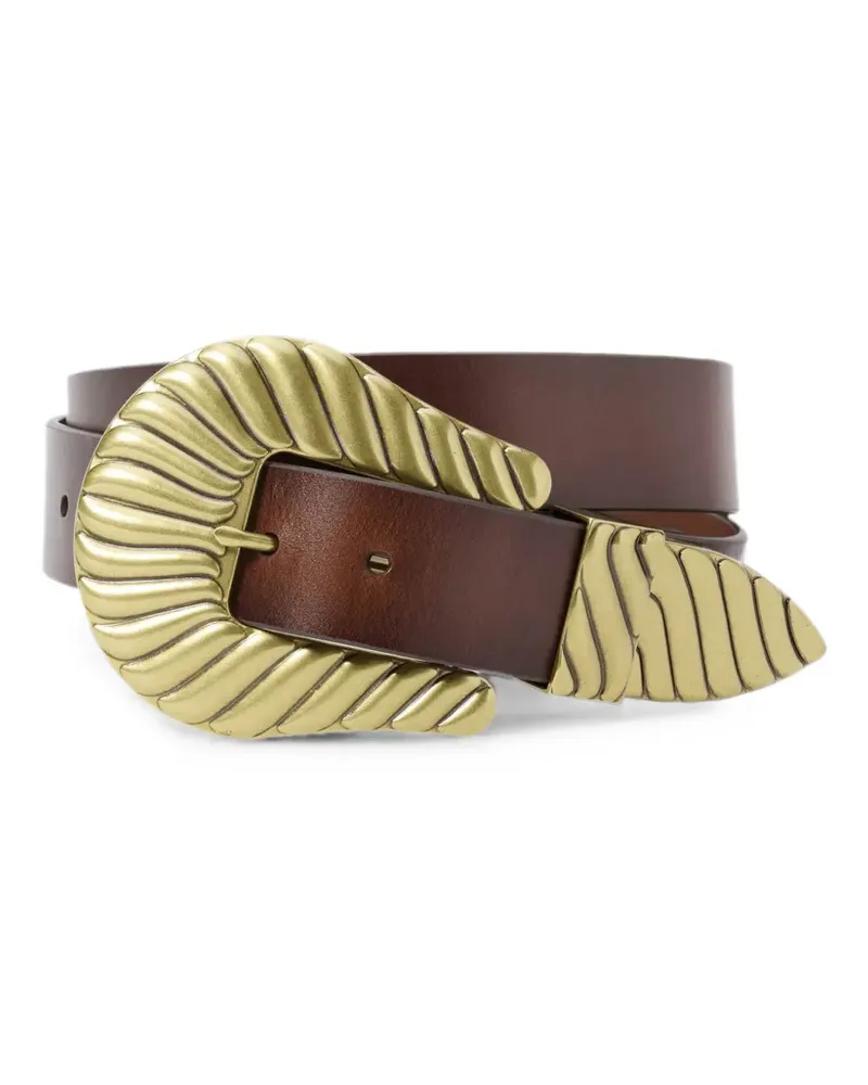 The Great engraved-buckle calf leather belt - Braun Braun