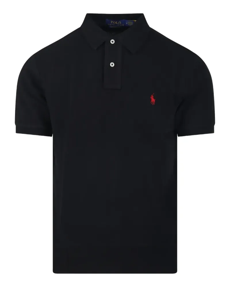 Ralph Lauren Poloshirt mit kurzer Knopfleiste - Schwarz Schwarz