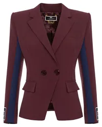 Elisabetta Franchi Doppelreihiger Blazer mit Logo Rot