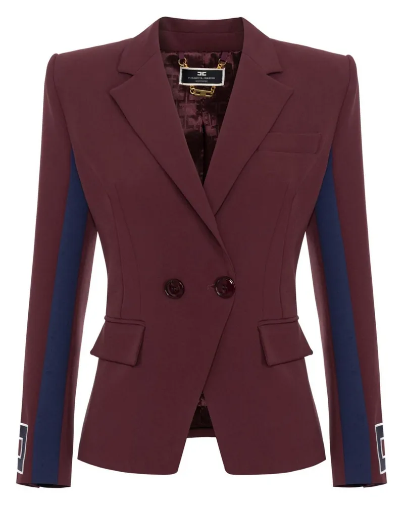 Elisabetta Franchi logo-patch double-breasted blazer Rot